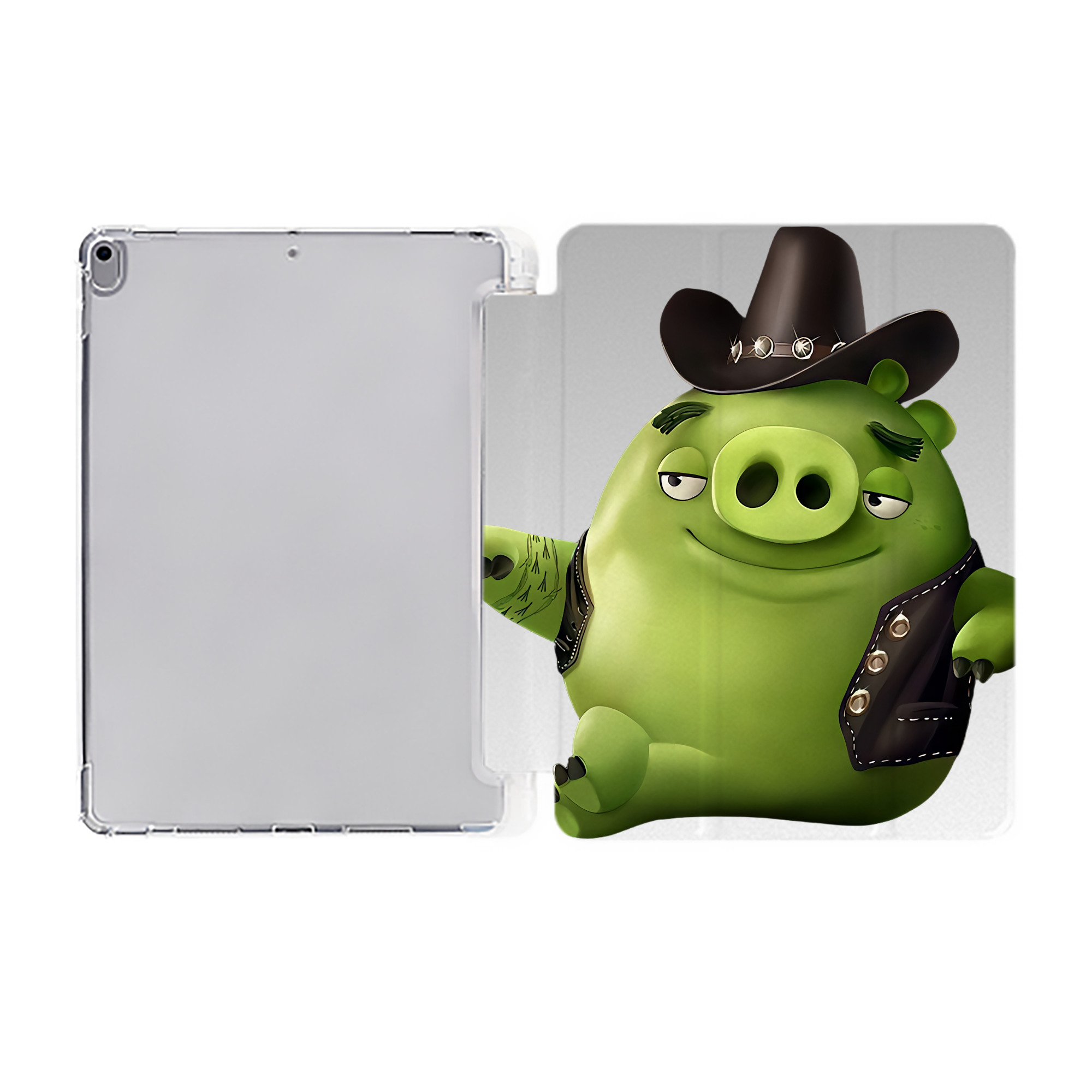 （画像用） Angry Birds アングリーバード IPad ケース ペン収納付き 三つ折りスタンド PUレザー×シリコン 対応機種9.5/10.5/10.9インチ